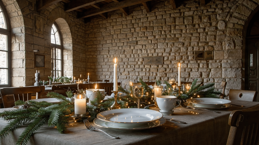 Weihnachten im Konzil Hero: Festlich gedeckte Weihnachtstafel im historischen Restaurant.